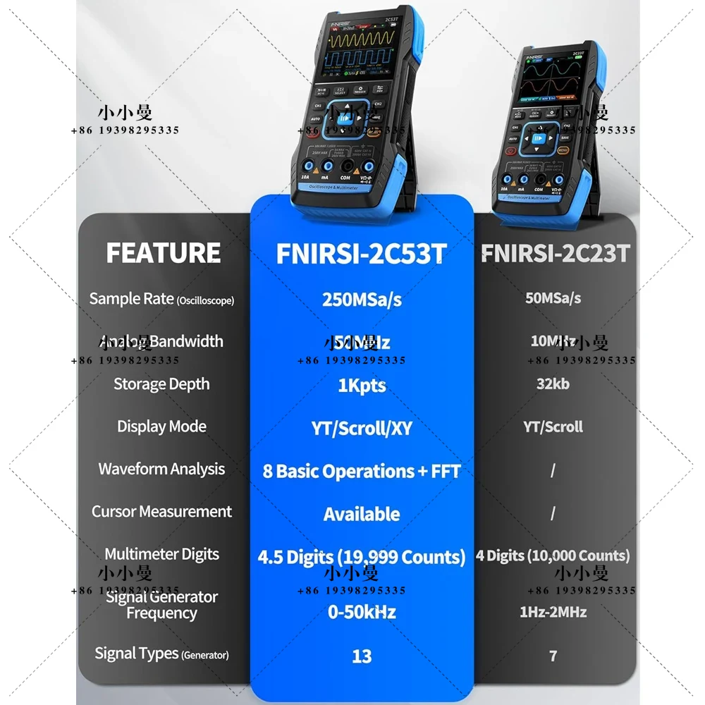 Fnirsi Digital Oscilloscope Handheld - Osciloscopio portátil FNIRSI 2C53T, versión mejorada,
