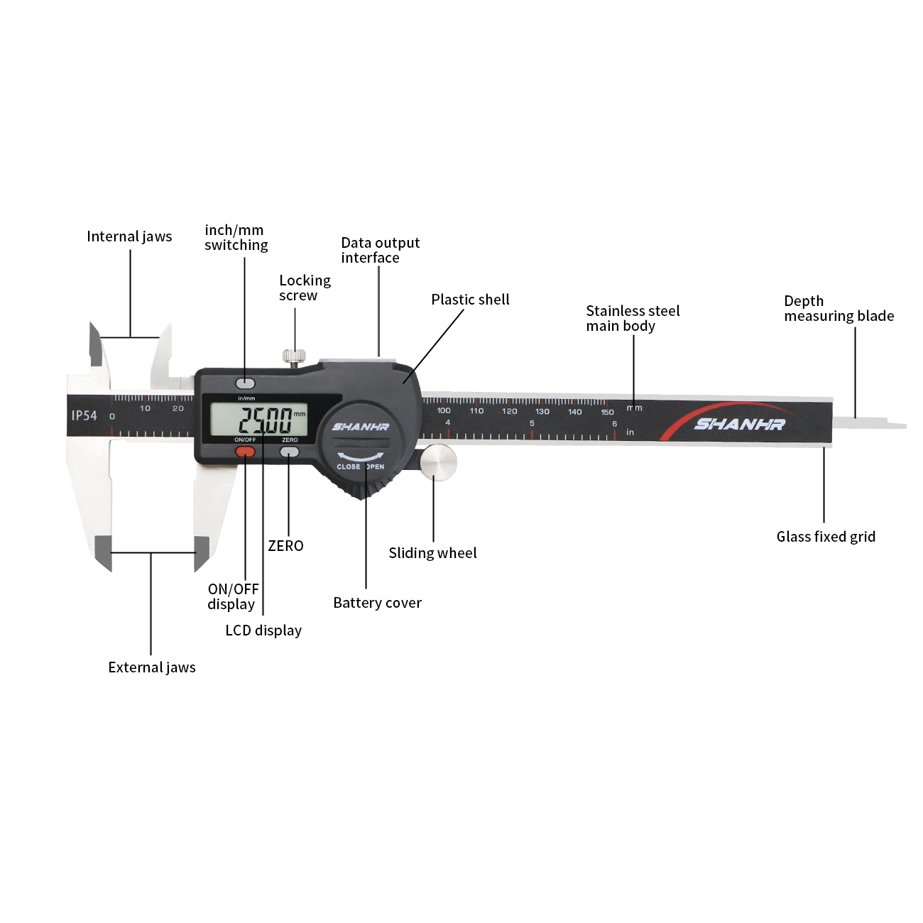 SHANHR IP54 150 mm Calibrador  - Digital Caliper 150Mm Stainless Steel reseña y precio