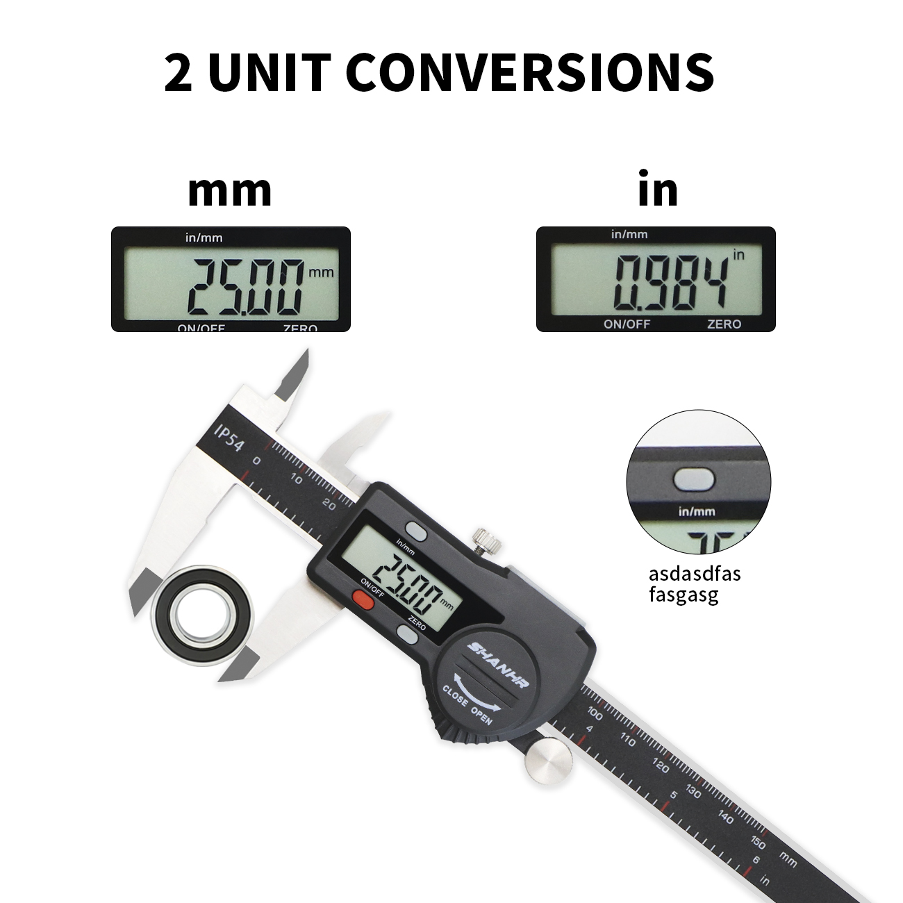 SHANHR IP54 150 mm Calibrador  - Digital Caliper 150Mm Stainless Steel reseña y precio